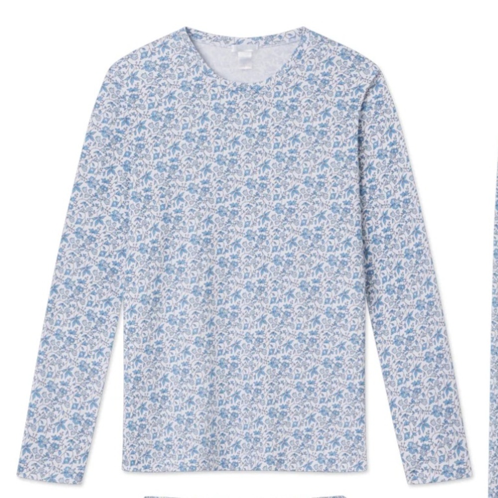 LAKE Pima Crew Long Sleeve + Pants Pajama Set